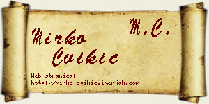 Mirko Cvikić vizit kartica